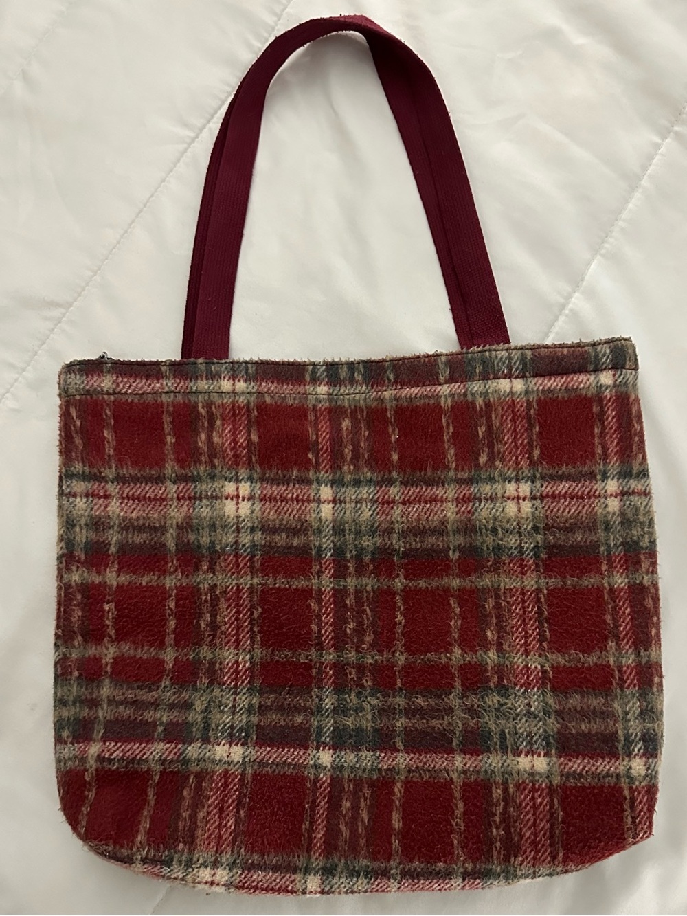 Nice To Meet You Wool Tote Bag Plaid View 2